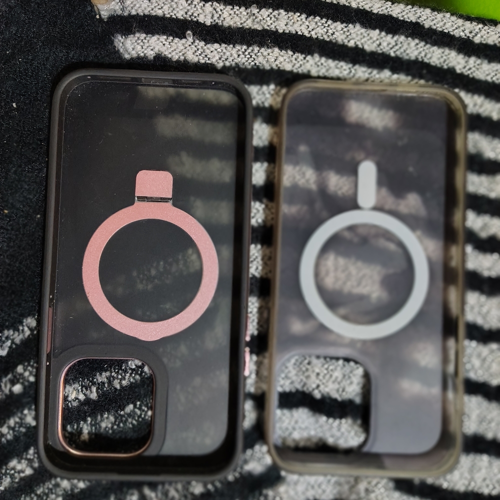 Apple iPhone Cases - Black and Clear with Pink and Gray Accents